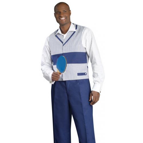 E. J. Samuel Blue / White Pinstripes Vest With Matching Pant MV1004